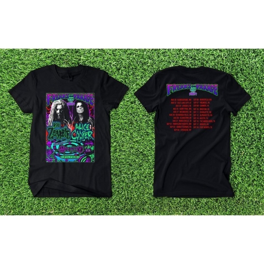 Freaks On Parade Rob Zombie Alice Cooper Shirt 2 Sided